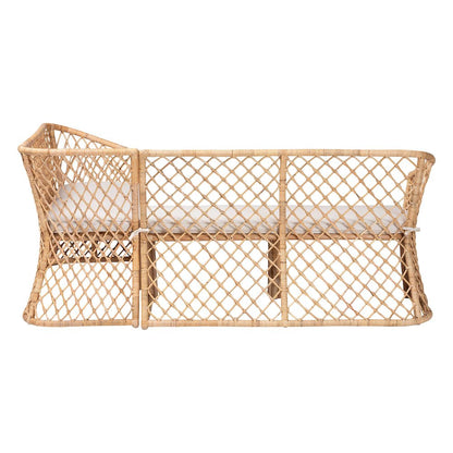 Aysi Bohemian Light Honey Rattan 2-Piece Dining Nook Bench Set