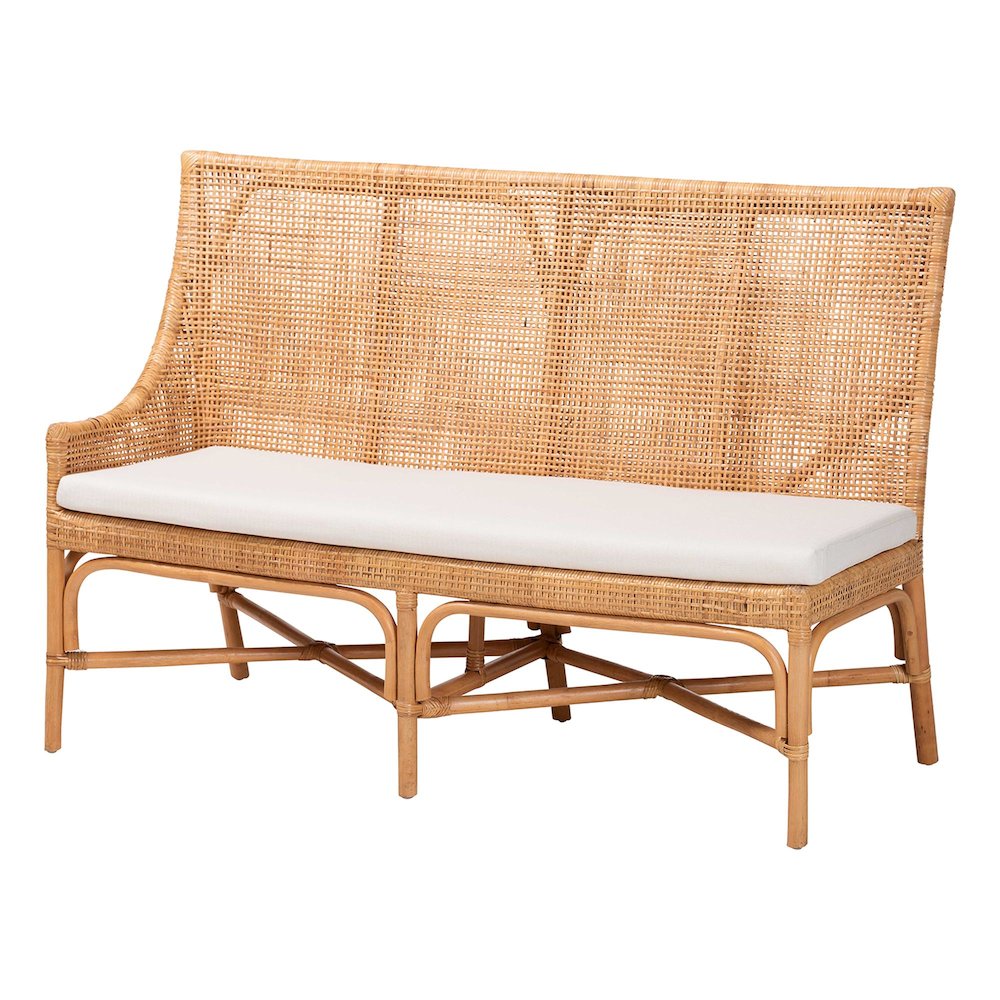 Olivera Bohemian Light Honey Rattan 3-Piece Dining Nook Set