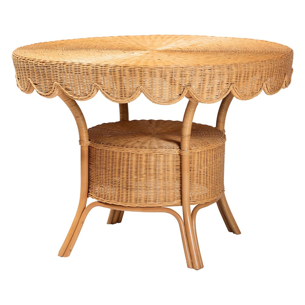 Olivera Bohemian Light Honey Rattan 3-Piece Dining Nook Set