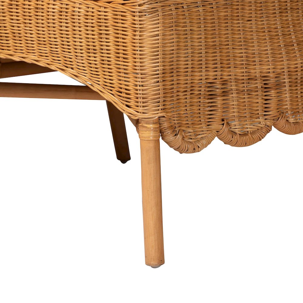 Keitha Bohemian Light Honey Rattan 3-Piece Dining Nook Set