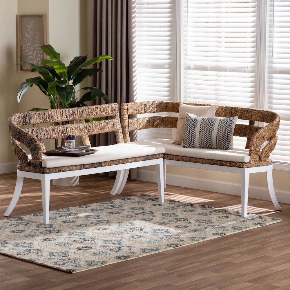 Ubud Seagrass Dining Nook Bench Set