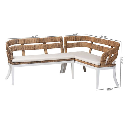Ubud Seagrass Dining Nook Bench Set