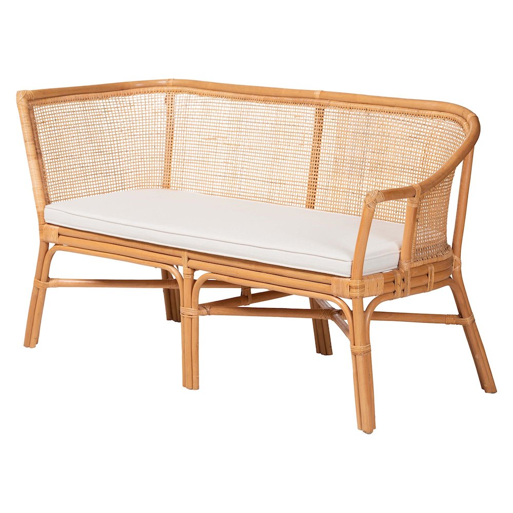 Aara 3-Piece Natural Rattan Dining Nook Set - L-Shaped Corner Bench