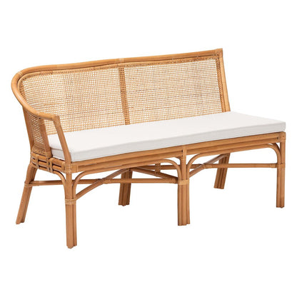 Adede 2-Piece Natural Rattan Corner Bench Set - Handwoven Wicker L-Shaped