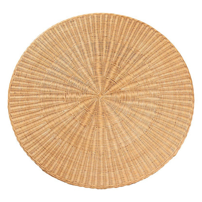 5-Piece Natural Rattan Dining Set, Round Table, 4 Curved Back Chairs
