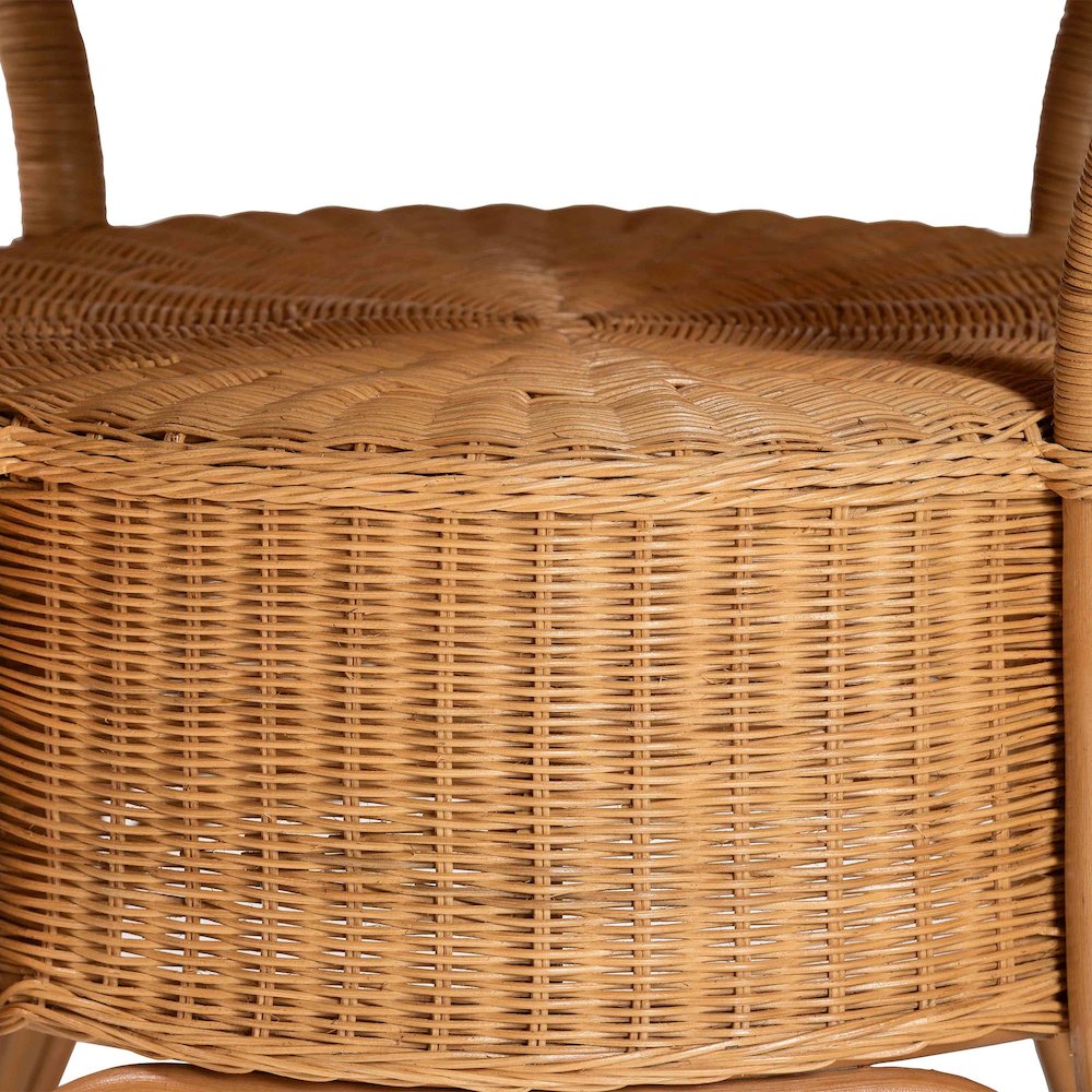Abena Bohemian Scalloped Light Honey Rattan Dining Table