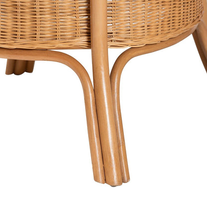 Abena Bohemian Scalloped Light Honey Rattan Dining Table