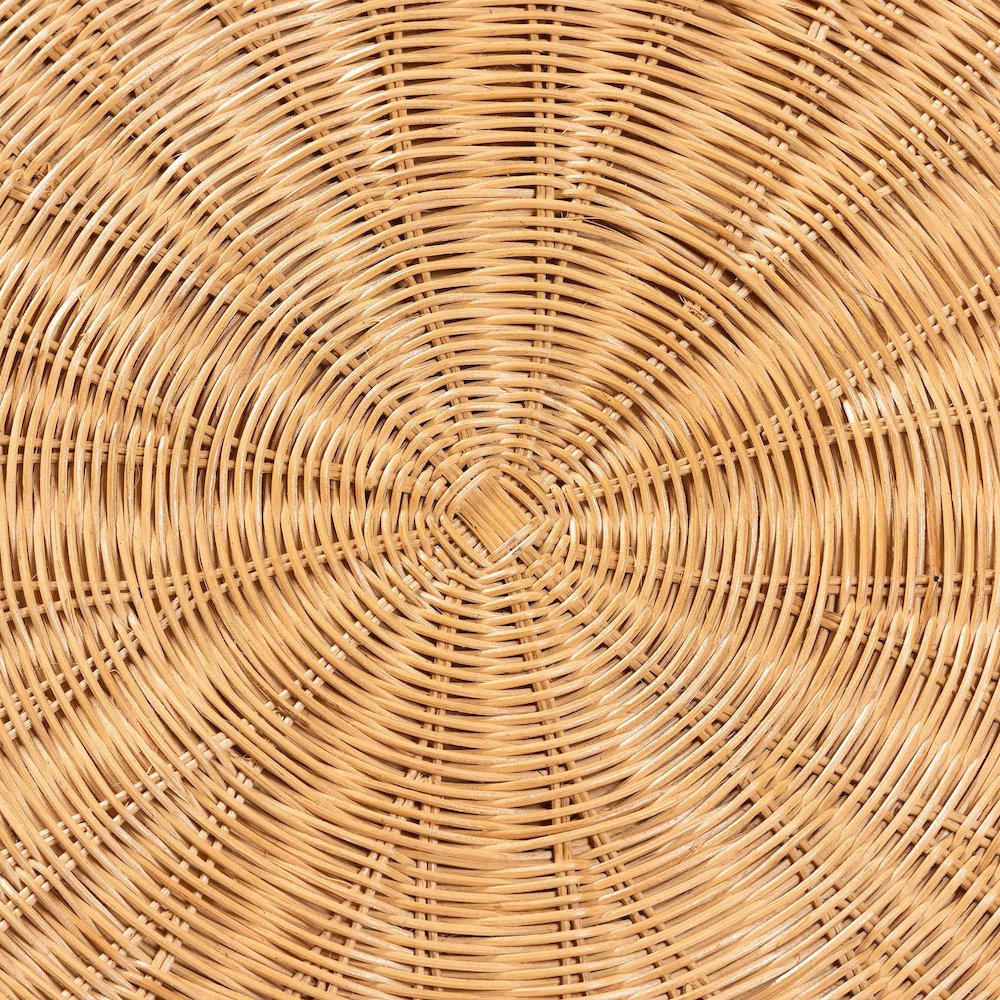 Abena Bohemian Scalloped Light Honey Rattan Dining Table