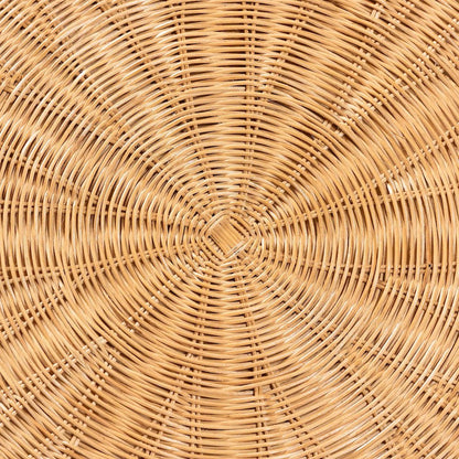 Abena Bohemian Scalloped Light Honey Rattan Dining Table
