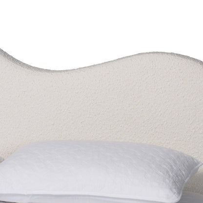 Dalton Boucle Upholstered Platform Bed - Soft Fabric Queen Size Bed Frame