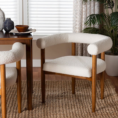 Caia Boucle Dining Chair - Modern Upholstered Accent Armchair