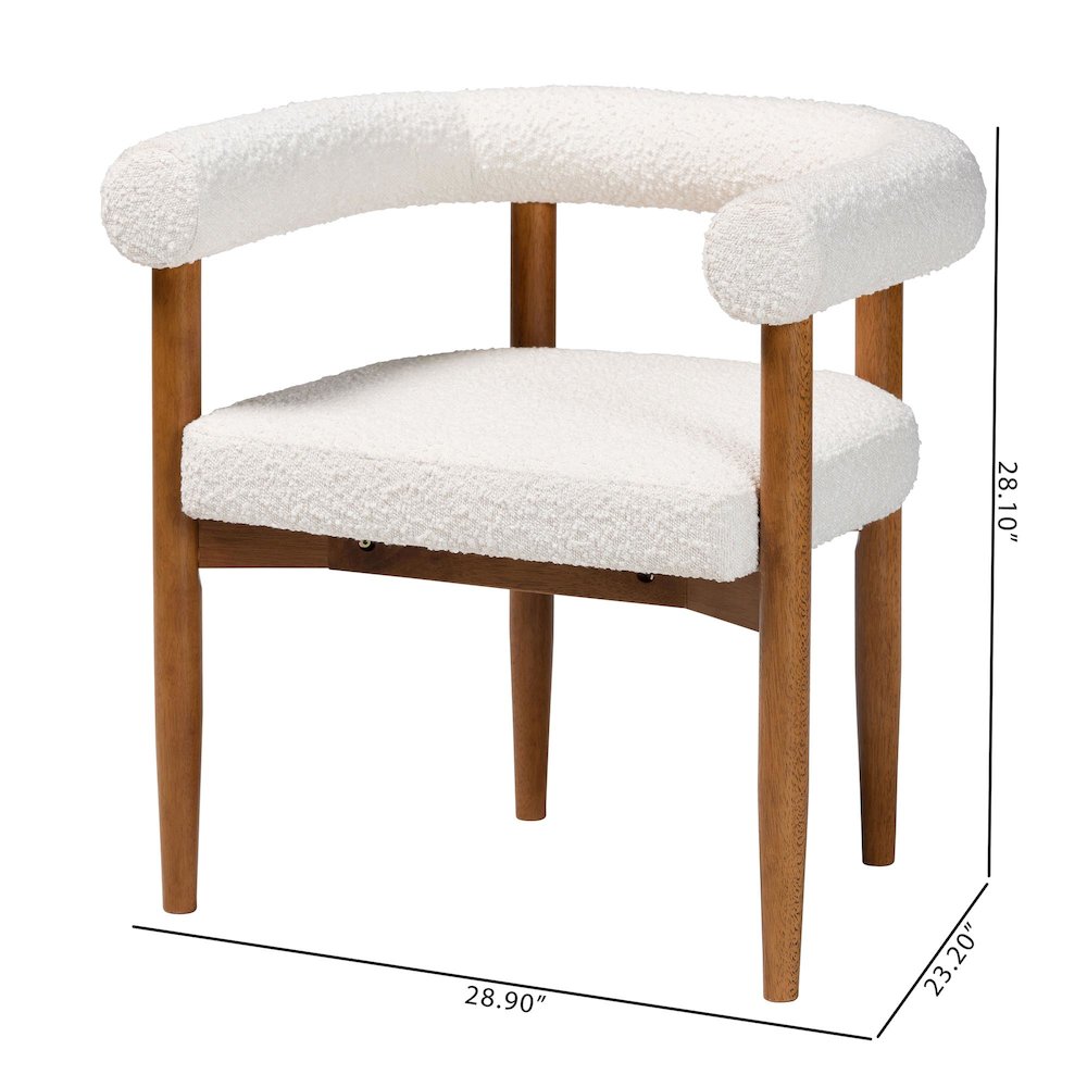 Caia Boucle Dining Chair - Modern Upholstered Accent Armchair