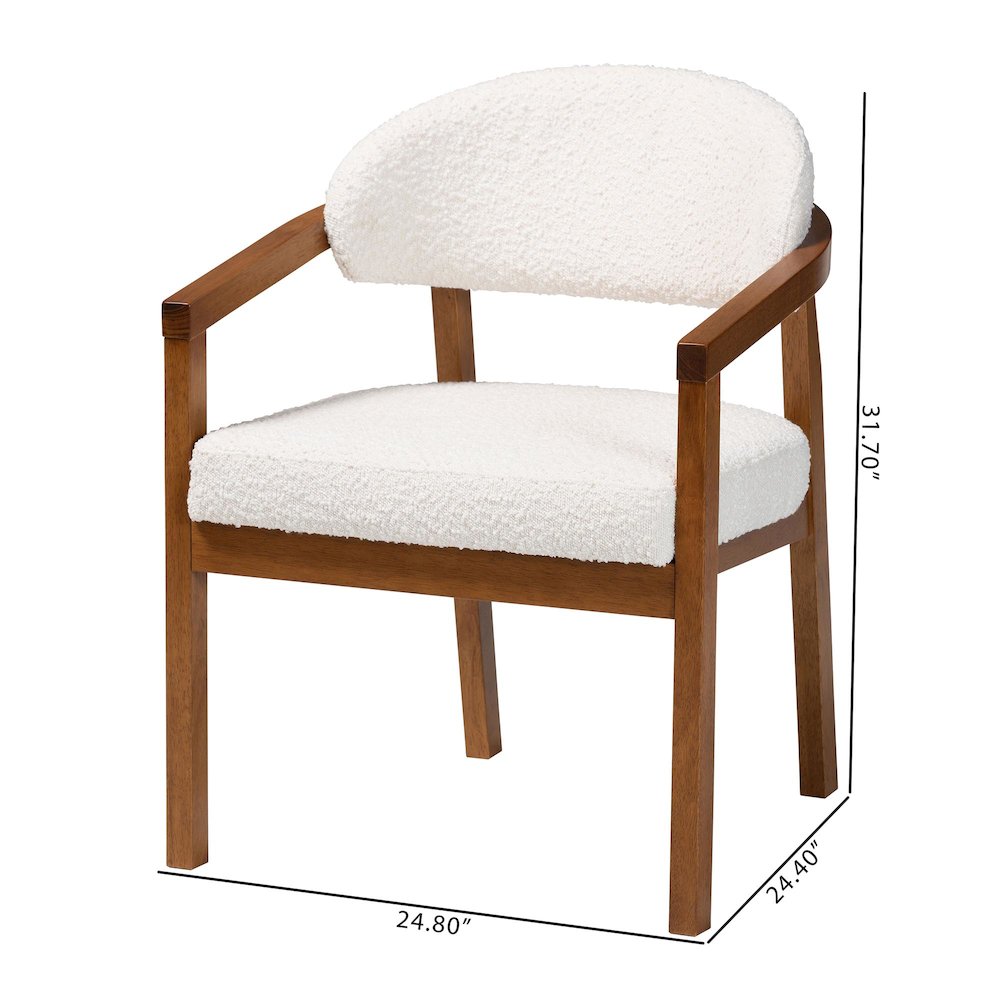 Biana Boucle Dining Chair - Modern Upholstered Accent Armchair