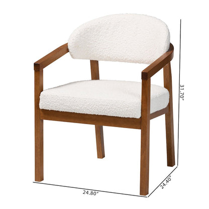 Biana Boucle Dining Chair - Modern Upholstered Accent Armchair
