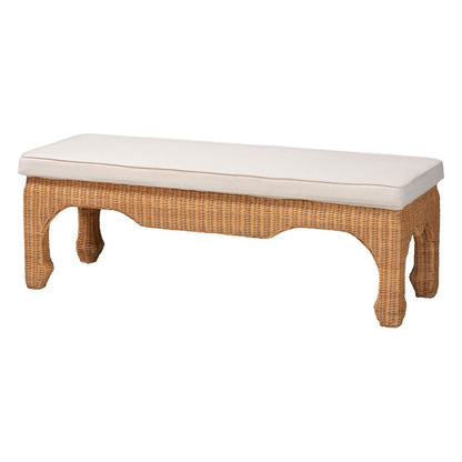 Abena Ming Style Natural Rattan Bench