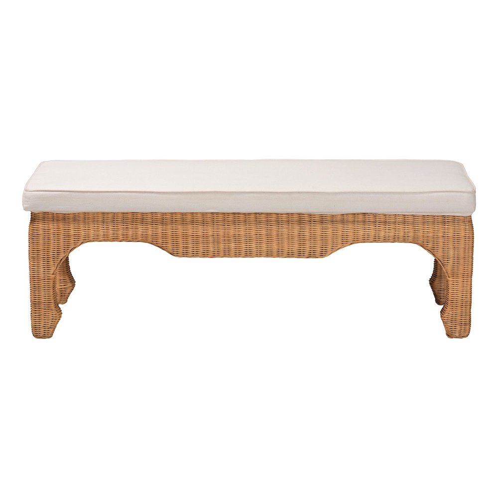 Abena Ming Style Natural Rattan Bench