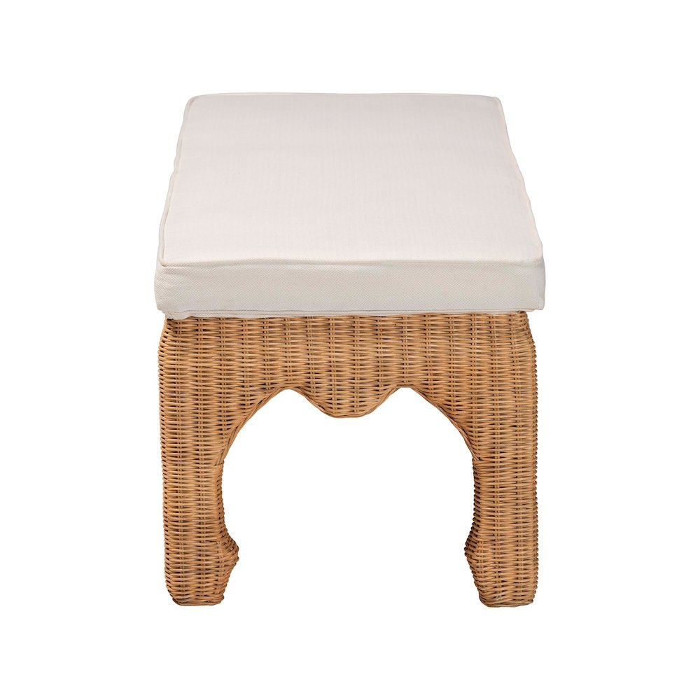 Abena Ming Style Natural Rattan Bench