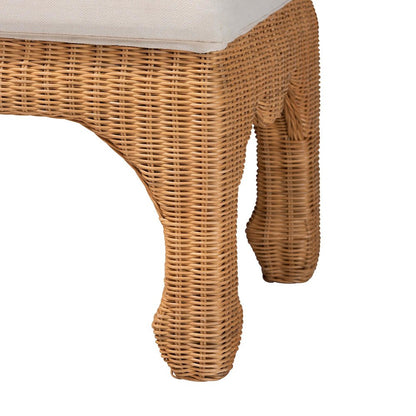 Abena Ming Style Natural Rattan Bench