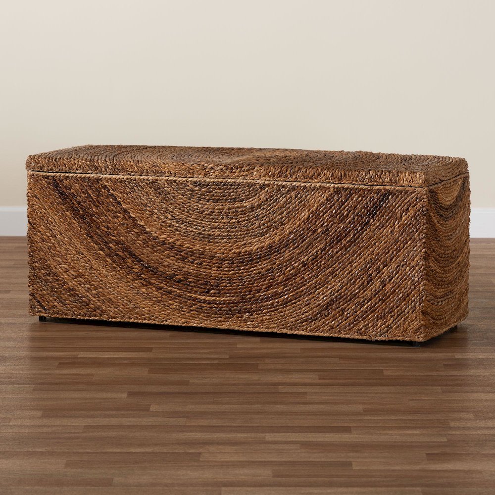Verino Handwoven Seagrass Storage Bench