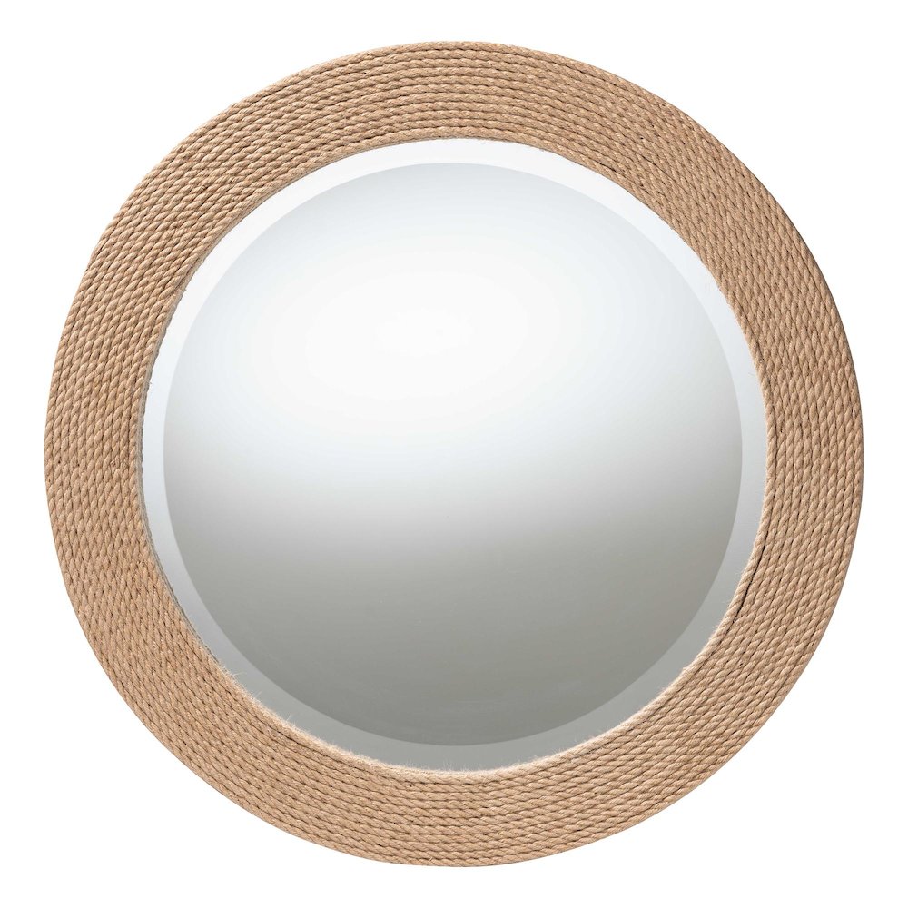 Nieva Round Woven Rope Mirror - Coastal Mirror