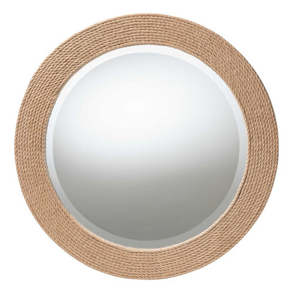 Nieva Round Woven Rope Mirror - Coastal Mirror