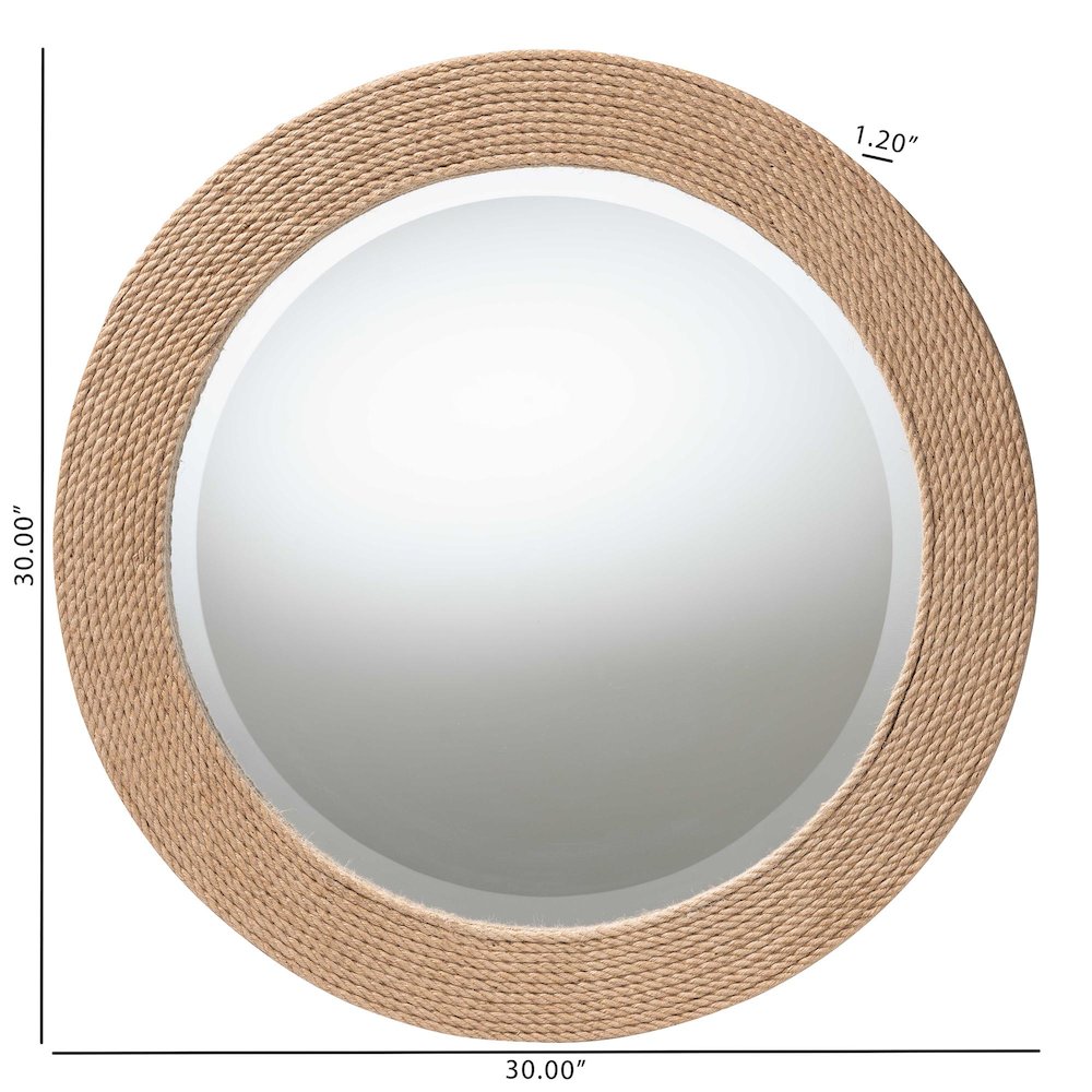Nieva Round Woven Rope Mirror - Coastal Mirror