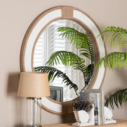 Adita Round Woven Rope Mirror - Coastal Mirror
