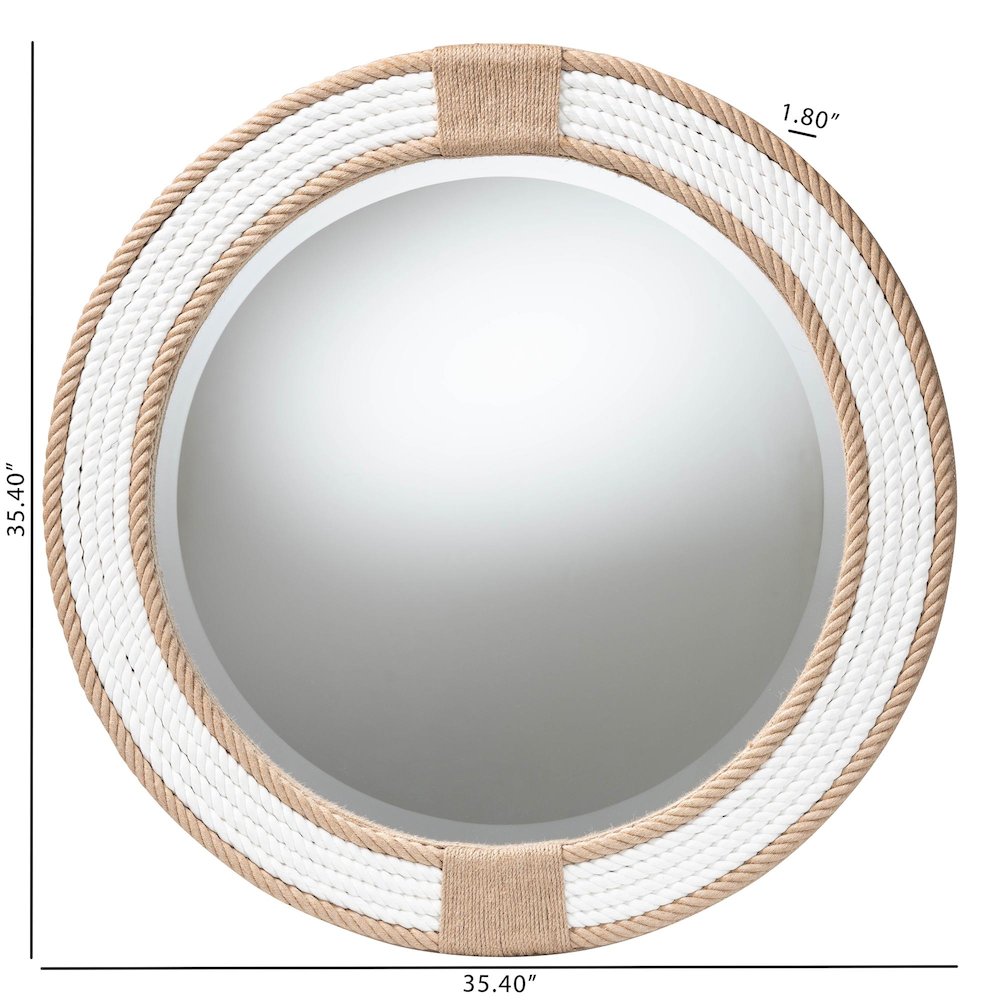 Adita Round Woven Rope Mirror - Coastal Mirror
