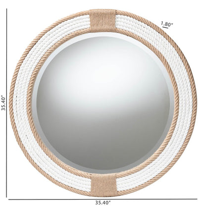 Adita Round Woven Rope Mirror - Coastal Mirror