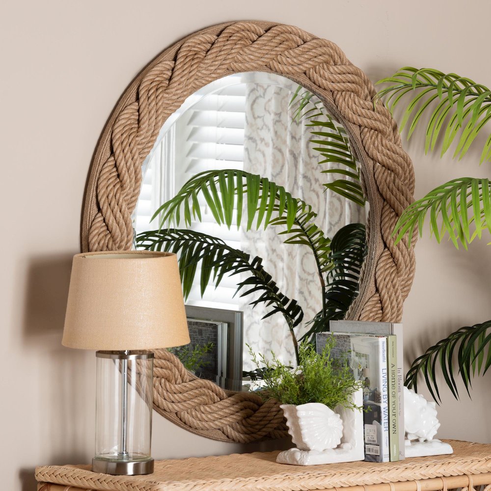 Romana Braided Rope Mirror - Coastal Mirror