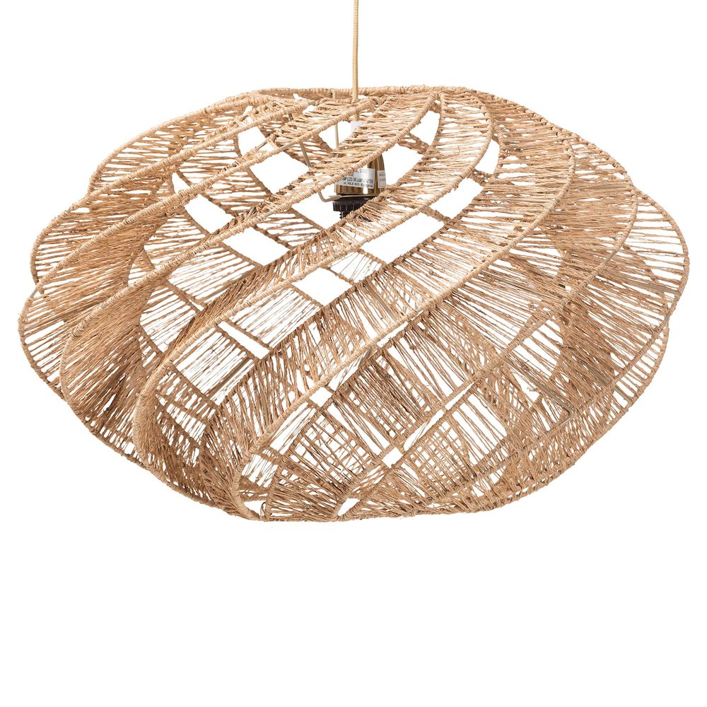 Enola Handwoven Jute Pendant Lampshade - Boho Chic Ceiling Light Cover