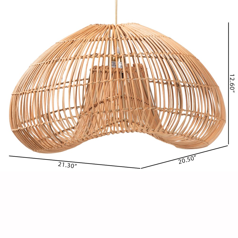 Hansa Natural Rattan Pendant Lampshade - Handcrafted