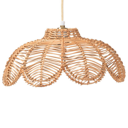 Neorah Natural Rattan Pendant Lampshade - Coastal Boho Ceiling Light Cover