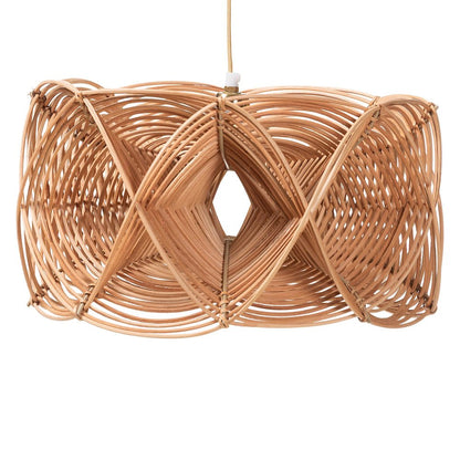 Jeneth Natural Rattan Pendant Lampshade - Coastal Boho Ceiling Light Cover