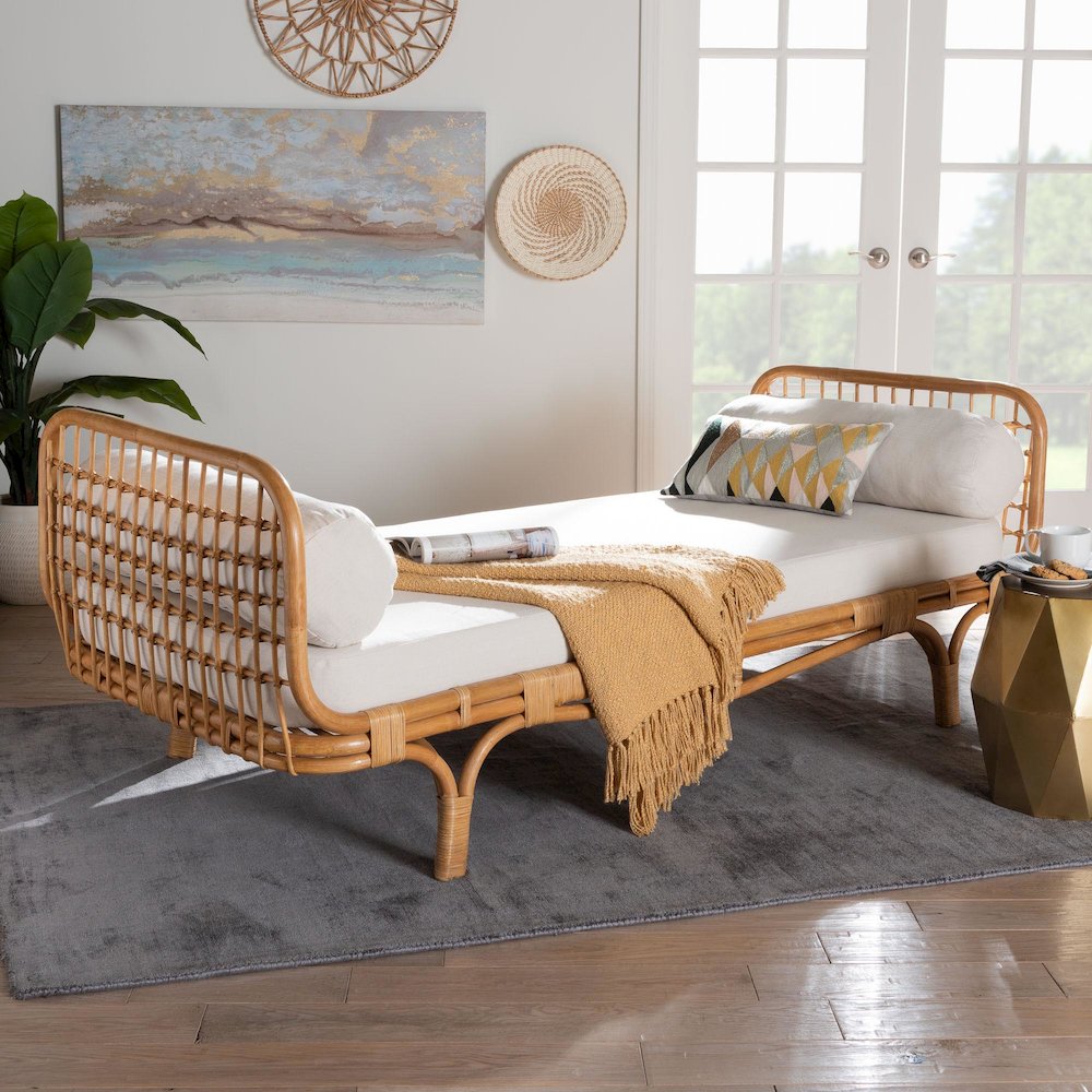 Aiko Handwoven Natural Rattan Daybed