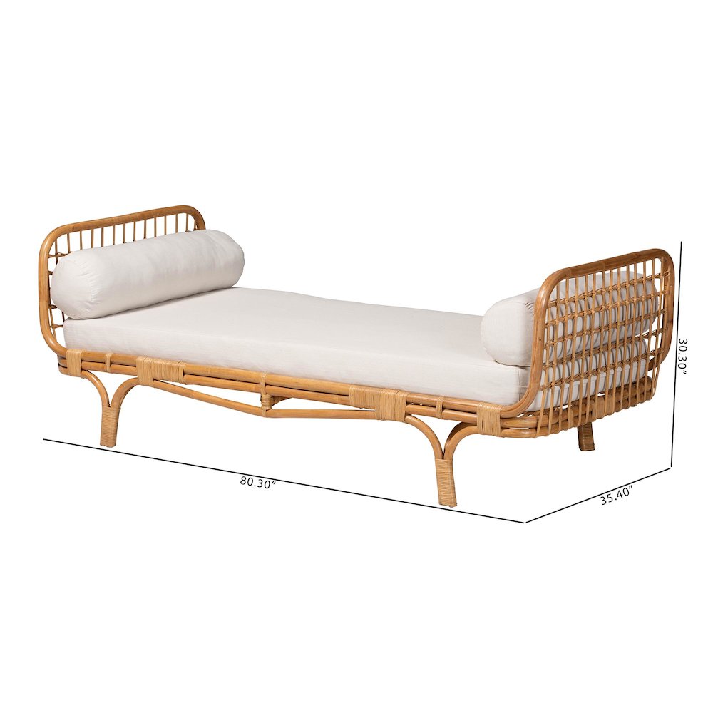 Aiko Handwoven Natural Rattan Daybed