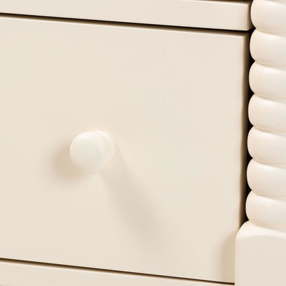 Braith Farmhouse Ivory Spindle Wood 7-Drawer Dresser