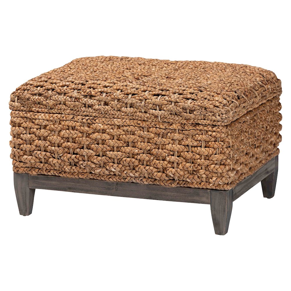 Bailey Handwoven Seagrass Storage Ottoman