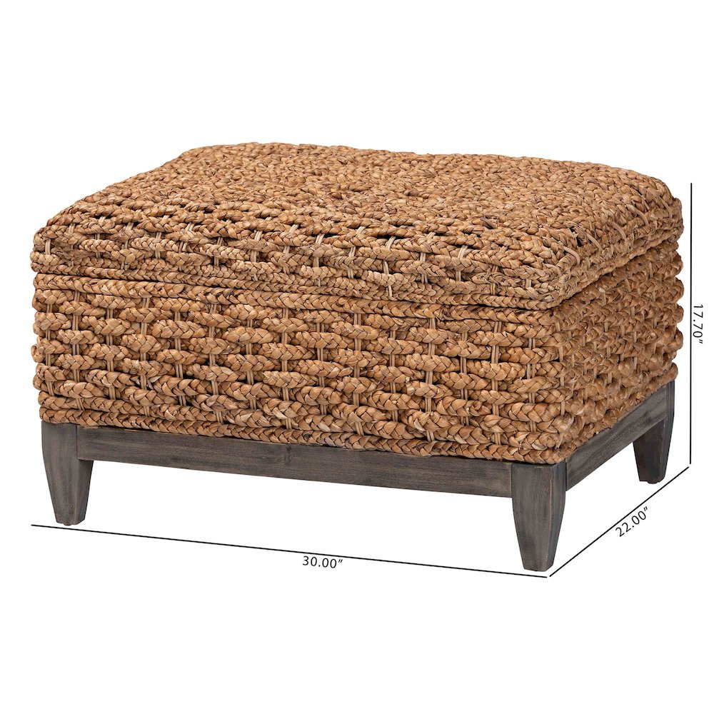 Bailey Handwoven Seagrass Storage Ottoman