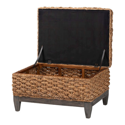 Bailey Handwoven Seagrass Storage Ottoman