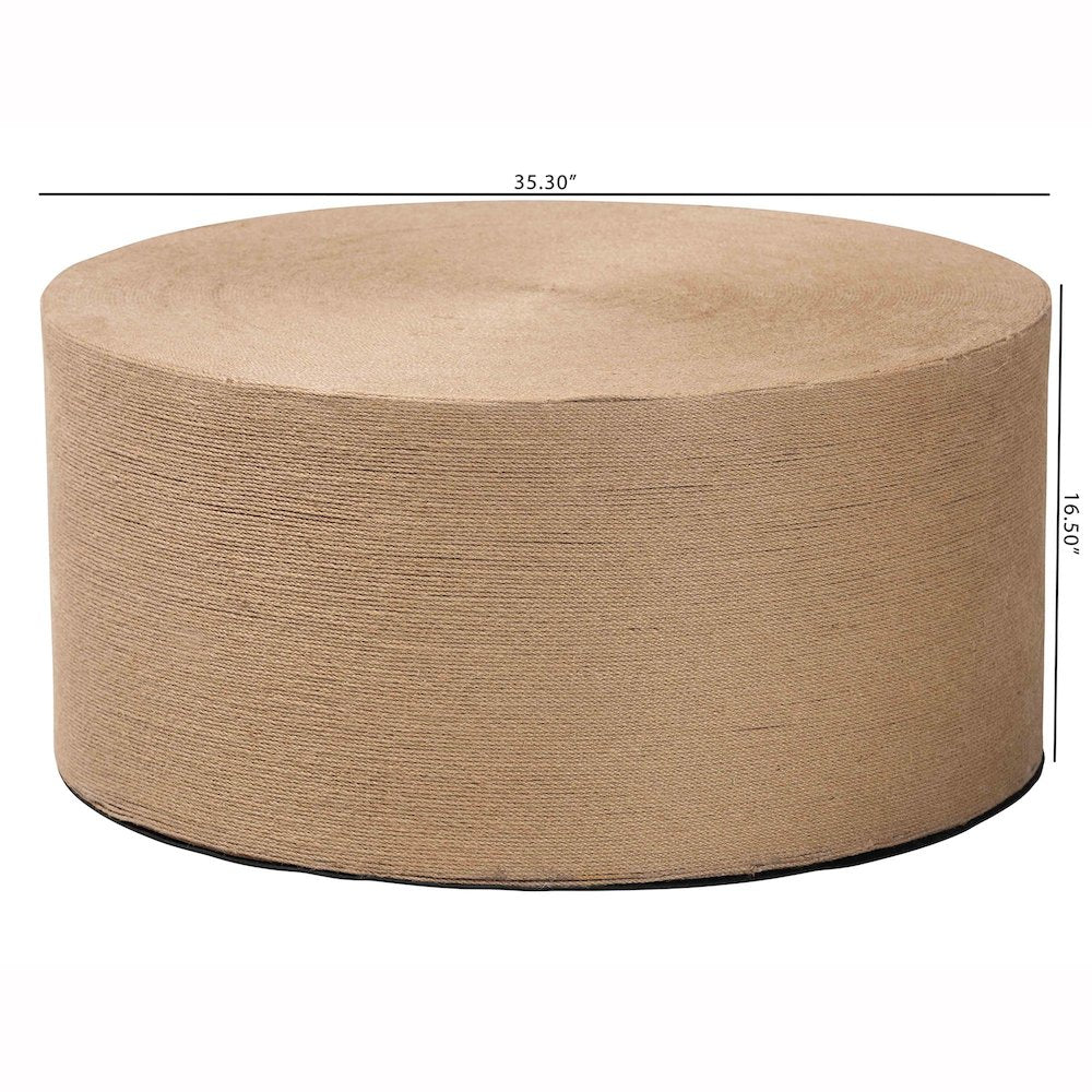 Lapis Handwoven Jute Coffee Table - Boho Round Centerpiece