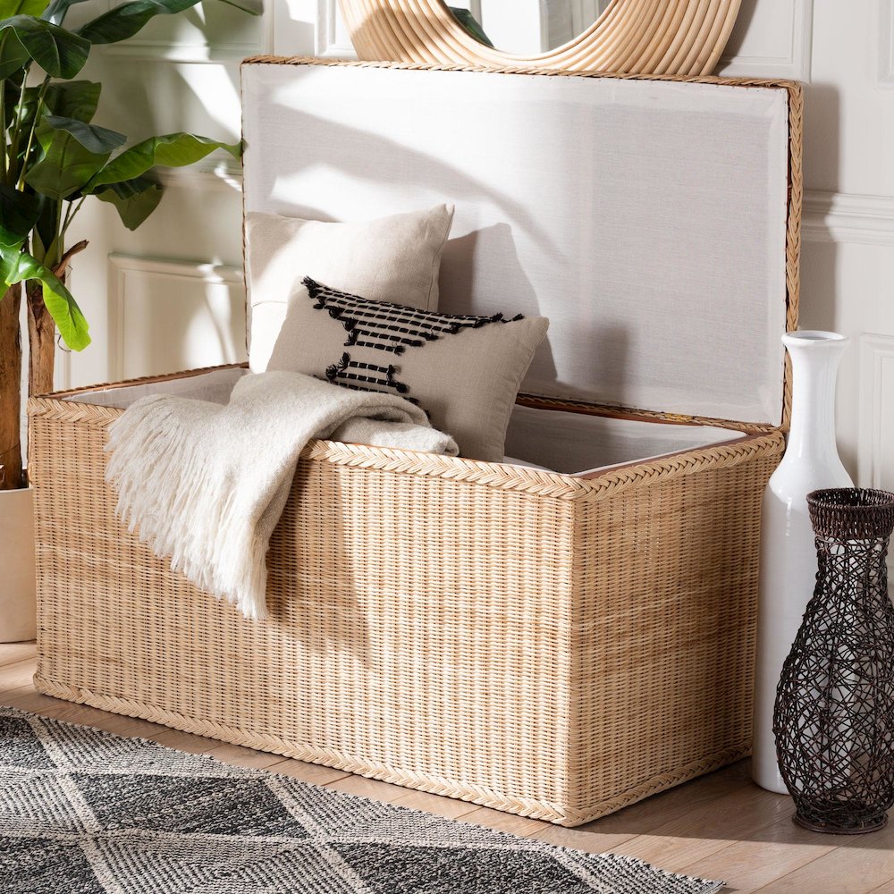 Caden Braided Natural Rattan Chest
