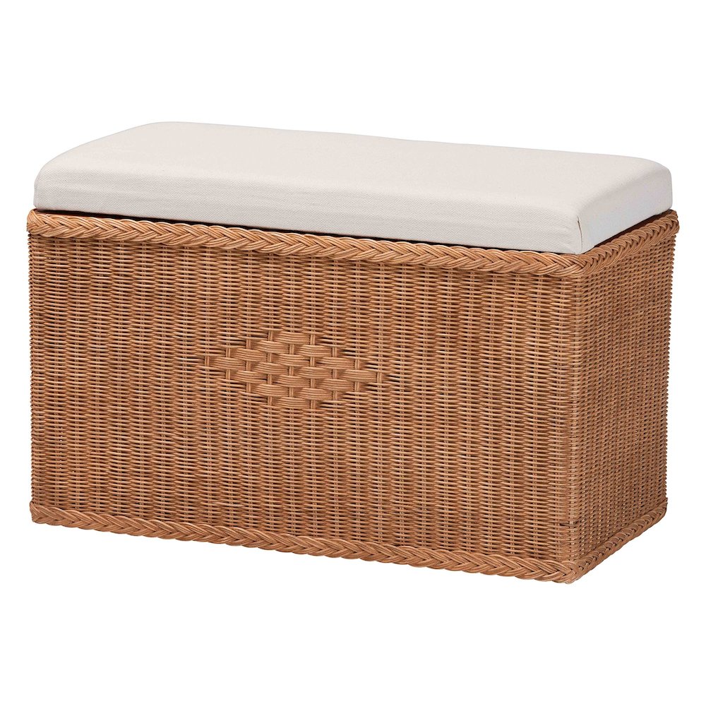 Eamon Braided Natural Rattan Storage Bench