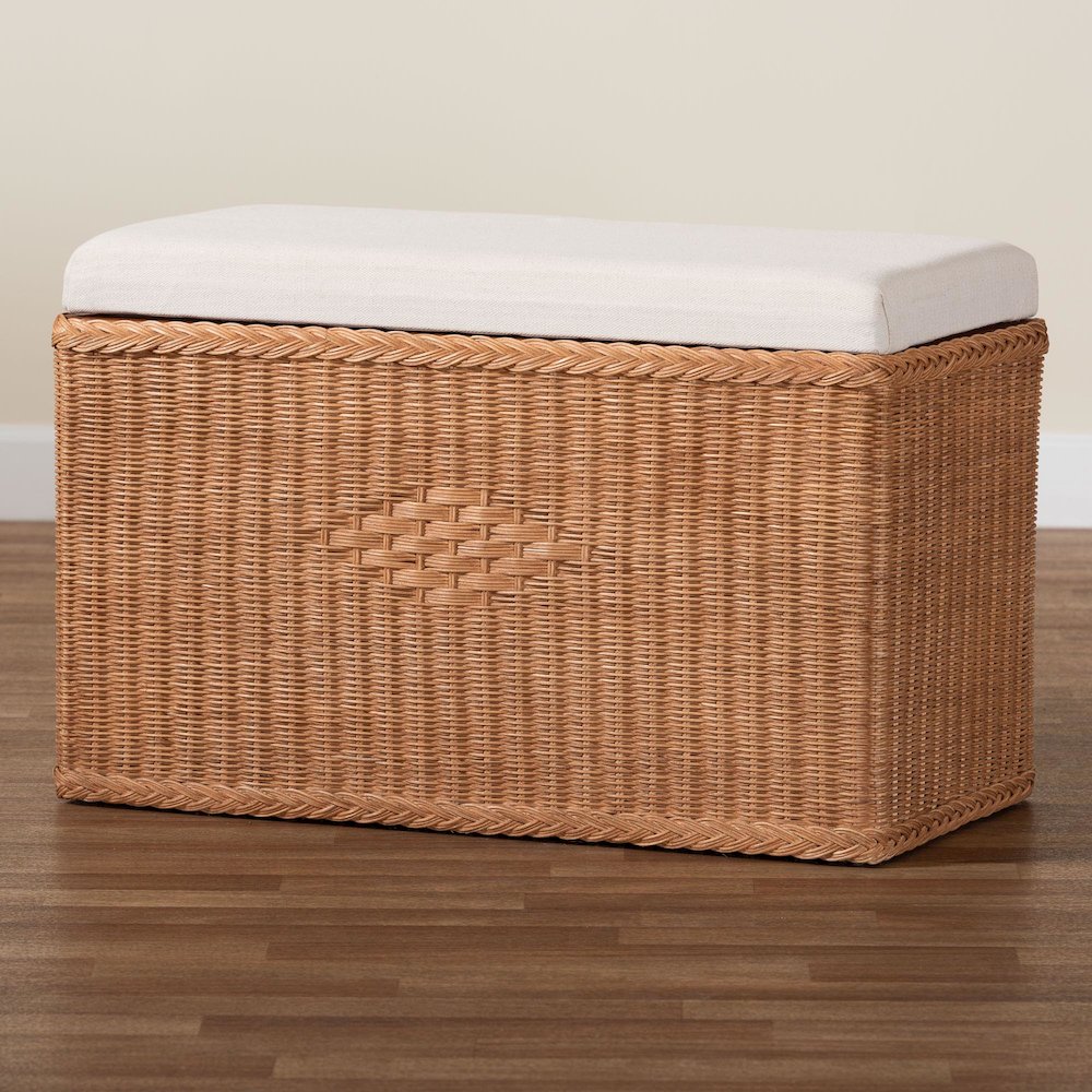 Eamon Braided Natural Rattan Storage Bench