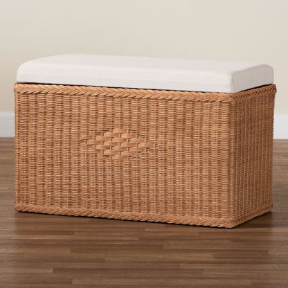 Eamon Braided Natural Rattan Storage Bench