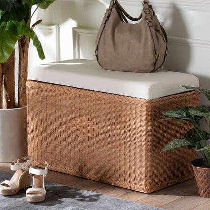 Eamon Braided Natural Rattan Storage Bench