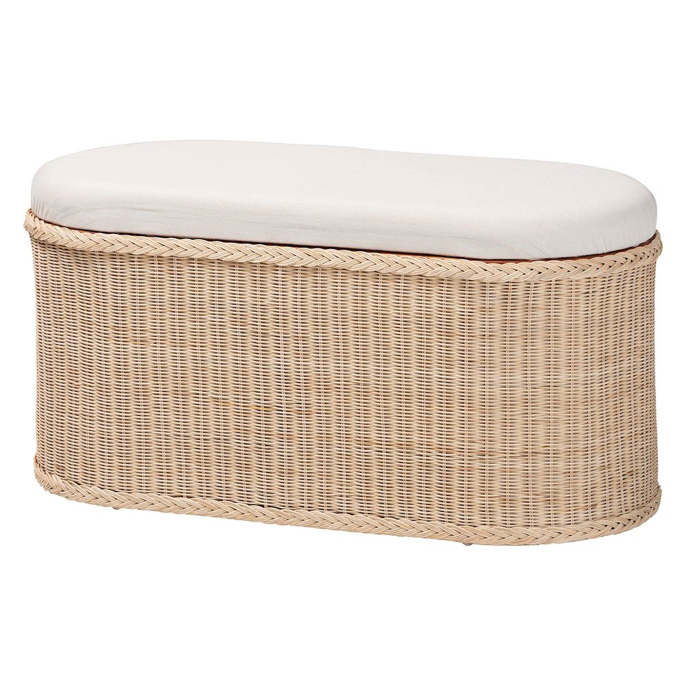 Barid Braided Natural Rattan Storage Bench