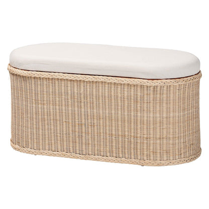 Barid Braided Natural Rattan Storage Bench