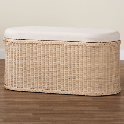 Barid Braided Natural Rattan Storage Bench