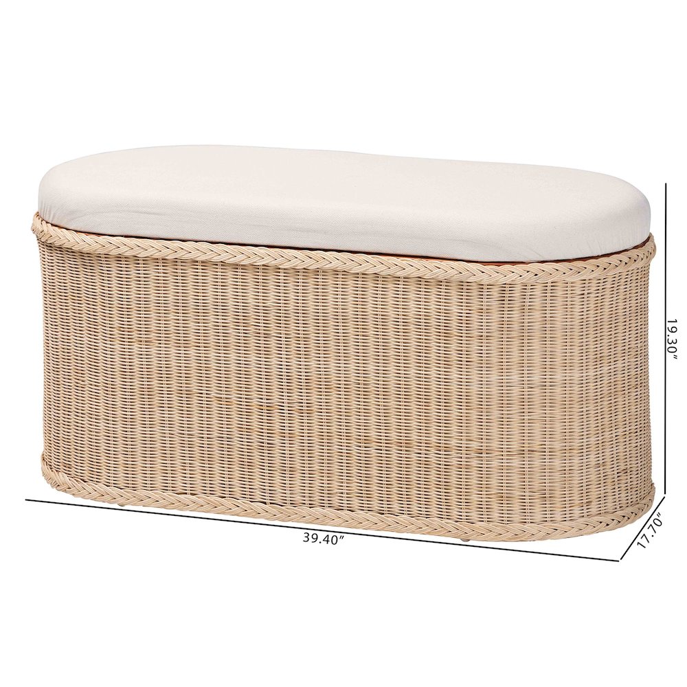 Barid Braided Natural Rattan Storage Bench